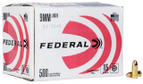 Federal Champion, 9mm Luger Ammo, 115 Grain FMJ, 500 Rounds, Made in USA - 604544679083 