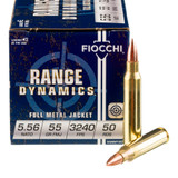 Fiocchi FIO RANGE 5.56 NATO, 55GR FMJ BT, 50Rds - 762344864259 