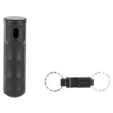 Sabre Pepper Gel with Quick Release Whistle Keychain, Black, Matte Finish - 023063153933 