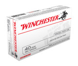 Winchester USA 40 S&W 180gr JHP, Jacketed Hollow Point, 50 Rounds - 020892213210 