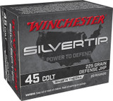 Winchester Silvertip, .45 Colt, 225 Grain, Defense JHP, 20 Rounds - 020892231627 Winchester Silvertip, .45 Colt, 225 Grain, Defense JHP, 20 Rounds - 020892231627