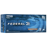 Federal Power-Shok, 222 REM, 50 Grain Soft Point, 20 Rds, Made in USA - 029465084158 