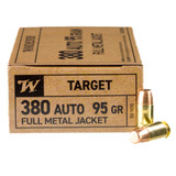 Winchester .380 ACP 95GR FMJ, 50 Rounds 