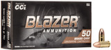 Blazer Brass, 9mm 115GR FMJ, 50 Rds - 076683052001 