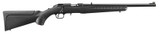 Ruger American Rimfire Compact, 22 WMR, 18.00" Barrel, 9 Rds, Black Synthetic - 736676083237 