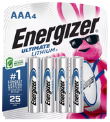 Energizer L92SBP4H3 AAA Ultimate Lithium, 1.5V, Qty (4) Single Pack 