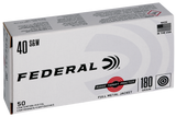 Federal RTP40180, .40 S&W, 180 Grain, 50Rds, Brass - 029465064723 
