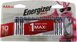 Energizer E92BP24E4, AAA Max, Black/Silver, 1.5V Alkaline, 24 Pack - 039800103895 