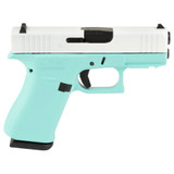Glock 43X, 9MM, 3.41" Barrel, 10 Rds, Robin's Egg Blue, White - 810100237318 