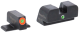 AmeriGlo SG201, i-Dot Sight Set, Green Tritium Orange Outline Front Sight-Green Tritium Rear Sight - 644406908562 