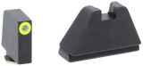 AmeriGlo GL682 Optic Compatible Sight Set, 5XL Tall Green Tritium LumiGreen Outline Front Sight, Black Rear Sight 