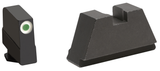 AmeriGlo GL491 Optic Compatible Sight Set, 3XL Tall, Green Tritium White Outline Front Sight, Black Rear Sight - 644406910640 