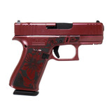 Glock G43X MOS, 9MM, 3.41" Barrel, 10 Rds, Custom Cherry Blossom Engraved Medusa Pink Frame - 688099404529 