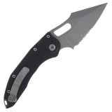 Microtech Stitch, Single Edge, Partially Serrated, Apocalyptic Finish - 841768121633 Microtech Stitch, Single Edge, Partially Serrated, Apocalyptic Finish - 841768121633