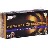Federal HST 9MM, 147 Grain, Jacketed Hollow Point, Nickel-Plated Brass, 50 Rd Box 