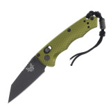 Benchmade 290BK-2 Full Immunity, 2.49" CPM-M4 Cobalt Black Wharncliffe Blade, Woodland Green Billet Aluminum Handle, AXIS Lock, Manual Folding Knife - 610953207366 