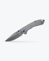 Benchmade Mini Narrows, Gray Titanium, Blue Accents - 610953211202 