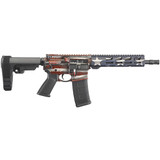 Ruger AR-556 Pistol, 5.56 NATO, 10.50" Barrel, 30 Rds, American Flag Cerakote - 736676085736