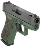 Glock G43X, 9MM, 3.41" Barrel, 10 Rds, Green/Gray Circuit Cerakote 
