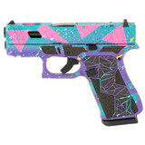 Glock 43X, 9MM, 3.41" Barrel, 10 Rds, Purple/Cyan/Pink Cerakote - 810105513424 