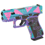 Glock 43X, 9MM, 3.41" Barrel, 10 Rds, Purple/Cyan/Pink Cerakote - 810105513424 