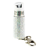 Sabre Jeweled Pepper Spray, Silver, Snap Clip Keychain - 023063107745 