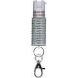 Sabre Jeweled Pepper Spray, Silver, Snap Clip Keychain - 023063107745 