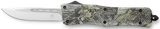 CobraTec Knives CTK-1, 3" D2 Steel Blade, 5" Woodland Camo Handle, Dual Action, Cerakote Coating - 099654023848 