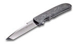 Nighthawk Custom K208, 3" Tanto Blade, Marbled Carbon Fiber Scales, Titanium Liner Lock, Mirror Polished - 394525994843 