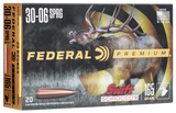 Federal P3006SS1 Premium, 30-06 Springfield, 165gr Swift Scirocco II, Nickel-Plated Brass - 604544656053 