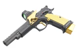 CZ 75 TS Czechmate Open w/ Holosun 507 COMP, 9MM, 26 RDs, 5.23" Compensated Barrel, CZ Custom Tuned, Gold 