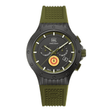 Glock Precision Watch, Black Titanium Case, Green Silicone Strap, Limited Edition - 810132640179 
