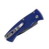 Pro-Tech DUKE 2, Navy Blue Aluminum Handle, 154CM Blade, Abalone Button, Satin Hardware - 8074597 