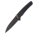 Pro-Tech Malibu Flipper, Black 7075 Dragon Scale Al Handles, Rose Gold Hardware, Smoky Grey Magnacut Wharncliffe Blade, Black Clip - 3430117 