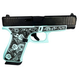 Glock G48 Gen 5, 9MM Luger, 4.17" Barrel, 10 Rds, Custom Robin's Egg Blue Paisley Frame - 688099402891 