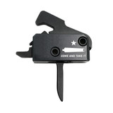 Rise Armament RA-140F-CTI, Trigger, Flat, Black, Come And Take It Logo - 850043415909 