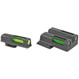 Hi-Viz LightWave H3, Tritium/Fiber Optic Night Sights, Green Front with White Ring and Green Rear - 613485590067 