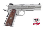 Ruger SR1911 75th Anniversary, 45 ACP, 5.00" Barrel, 8+1 Rds, Stainless - 736676067657 Ruger SR1911 75th Anniversary, 45 ACP, 5.00" Barrel, 8+1 Rds, Stainless - 736676067657