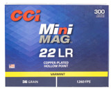 CCI Mini-Mag Varmint, 22LR, 36 Grain, 3000 Rounds - 076683009623 