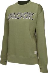 Glock AP96261 Crewneck Raglan Fleece, Olive, Cotton/Polyester, Long Sleeve, Medium - 764503059520 