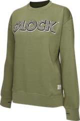 Glock AP96261 Crewneck Raglan Fleece, Olive, Cotton/Polyester, Long Sleeve, Medium 