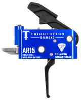 TriggerTech AR15 Diamond, Single Stage, Flat Trigger, 1.5-4.0 lbs, Admiral Blue/Black - 885768003346 