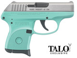 Ruger LCP-TG 380, .380 ACP, 2.75" Barrel, 6 Rds, Nickel/Turquoise Cerakote - 736676037452 