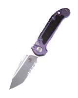 Microtech L.U.D.T. Tanto Edge, Partial Serrated, Marfione Select, Stonewash Finish, Purple Haze Anodized Frag Pattern, Titanium Accent - 841768196020 