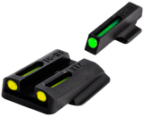 Truglo TFO Sight Set, Ruger LC9/LC9S/LC380, Green Tritium Front, Yellow Tritium Rear, Matte Black - 788130019573 