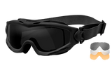 Wiley X SP293B Spear Goggles, Smoke Gray/Clear/Light Rust Lens, Matte Black Frame - 712316060479 