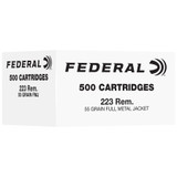 Federal, .223 REMINGTON, 55 Gr, FMJ, 500 Rds - 604544706161 