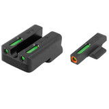 TruGlo TFX Pro, 1911 Novak 260/450, Green/Orange Fiber Optic Sights, Green with Orange Outline - 788130022771 