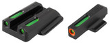 TruGlo TFX Pro, Ruger LC9/LC9s/LC380, White Orange Front/Rear Green, Black - 788130022825 