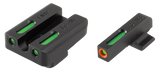 TruGlo TFX Pro, Tritium/Fiber-Optic Day/Night Sights, Orange Outline Front/Rear Green, Black - 788130022726 